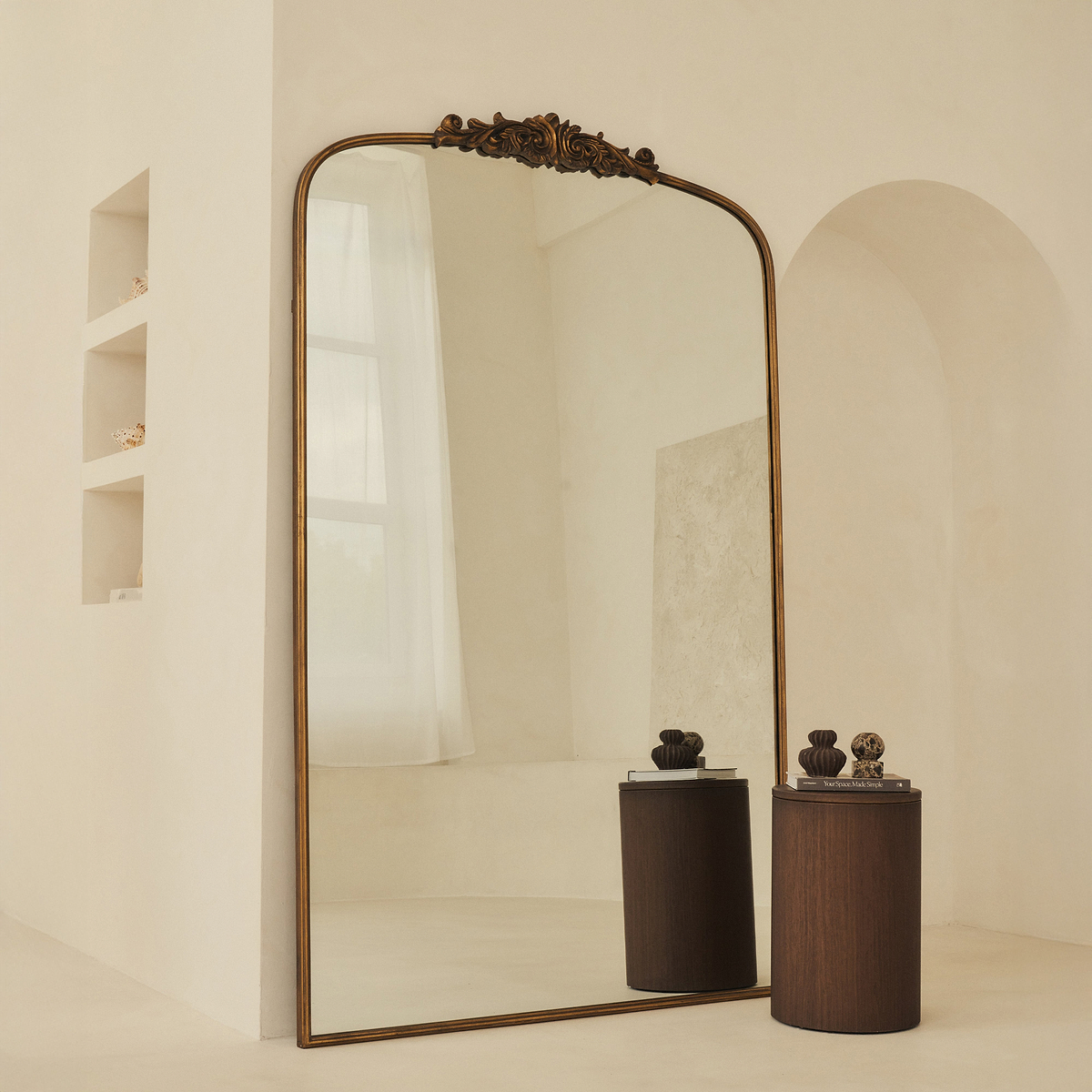 Amelia - Full Length Gold Arched Metal Mirror 200cm x 120cm