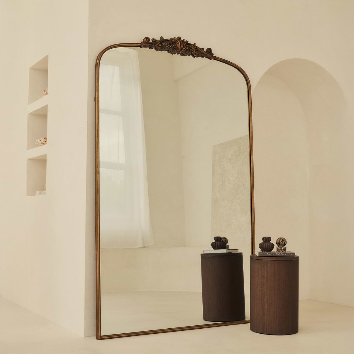 Amelia - Full Length Gold Arched Metal Mirror 200cm x 120cm