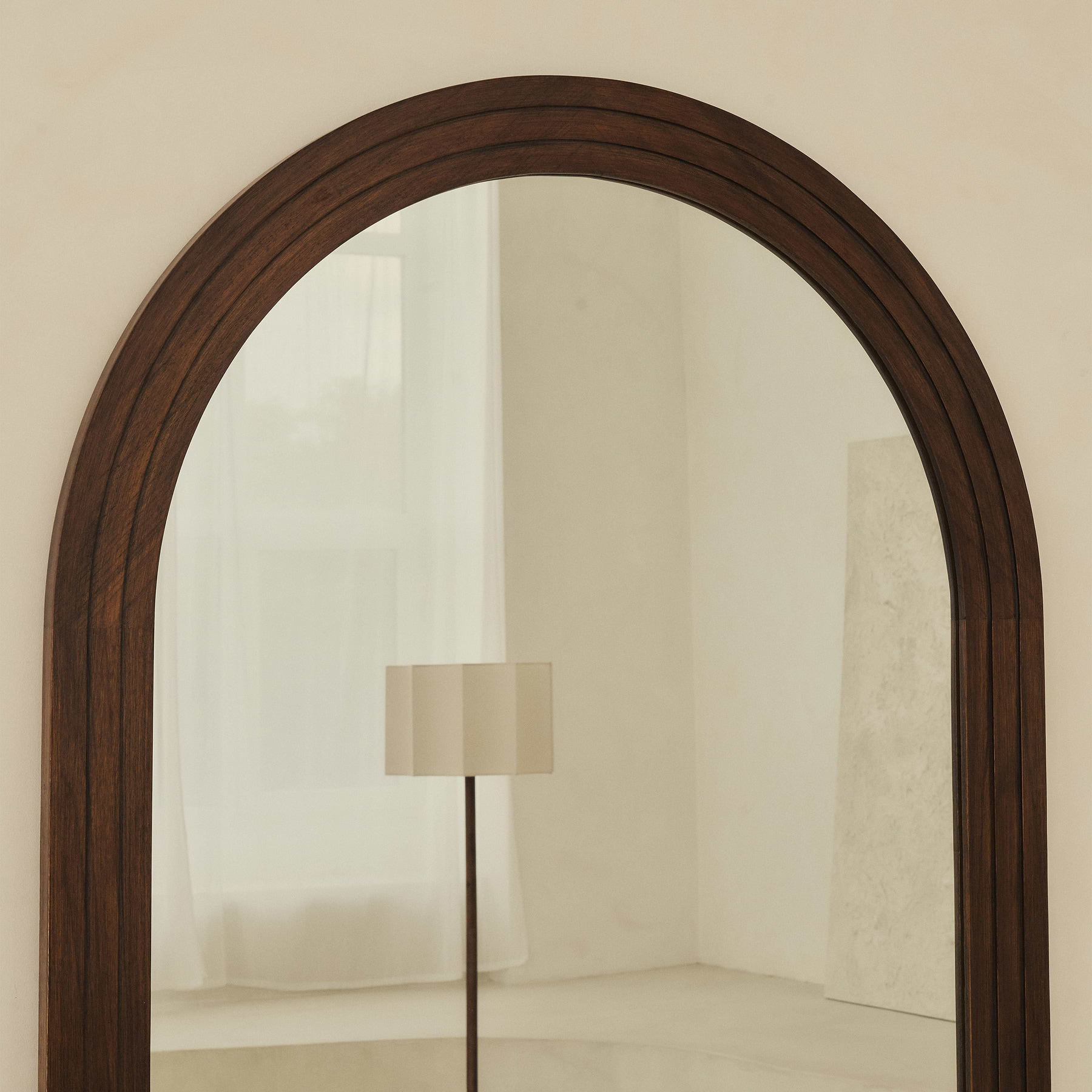 Luciano - Extra Large Full Length Arched Dark Wood Mirror 200cm x 100cm