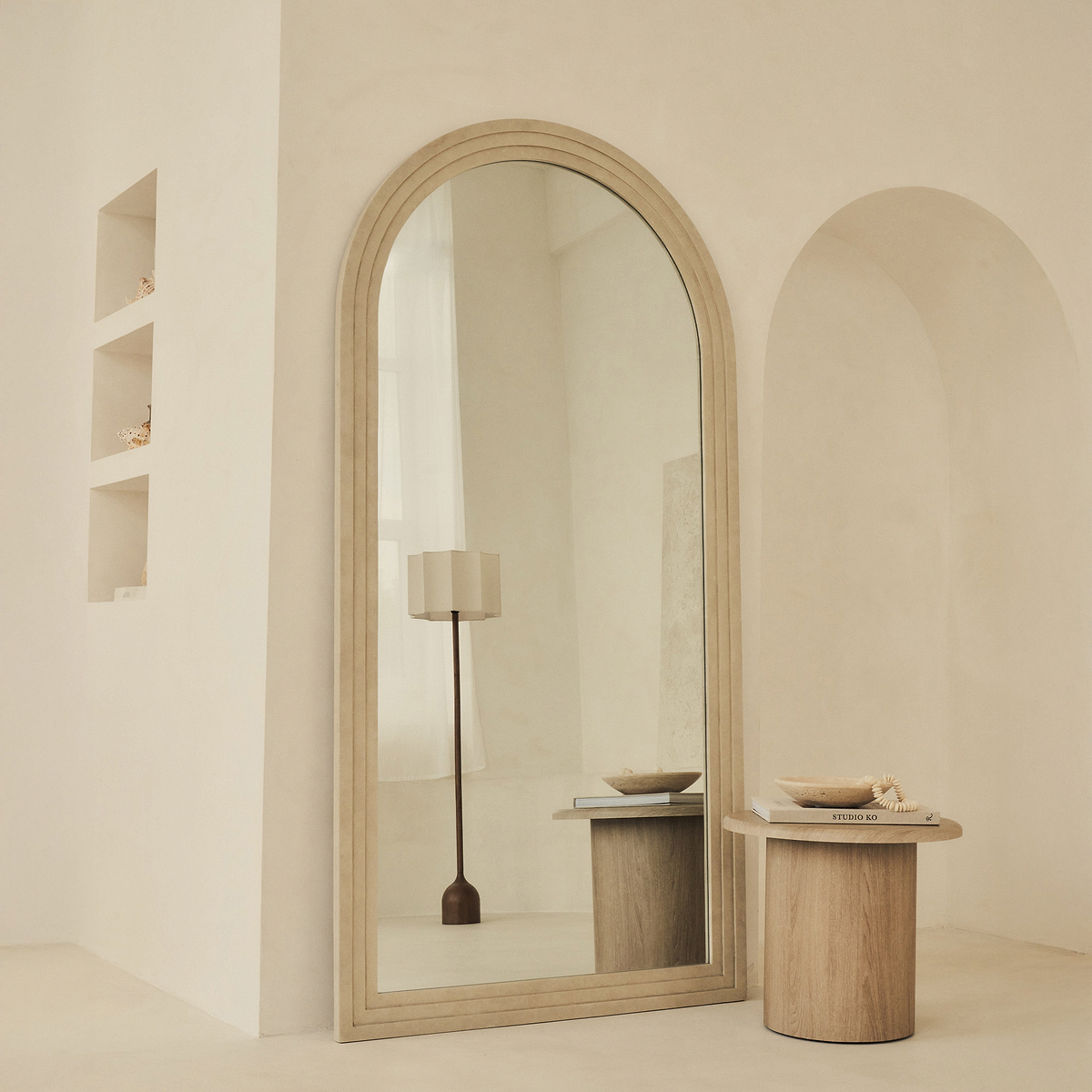 Luciano - Extra Large Full Length Arched Concrete Mirror 200cm x 100cm