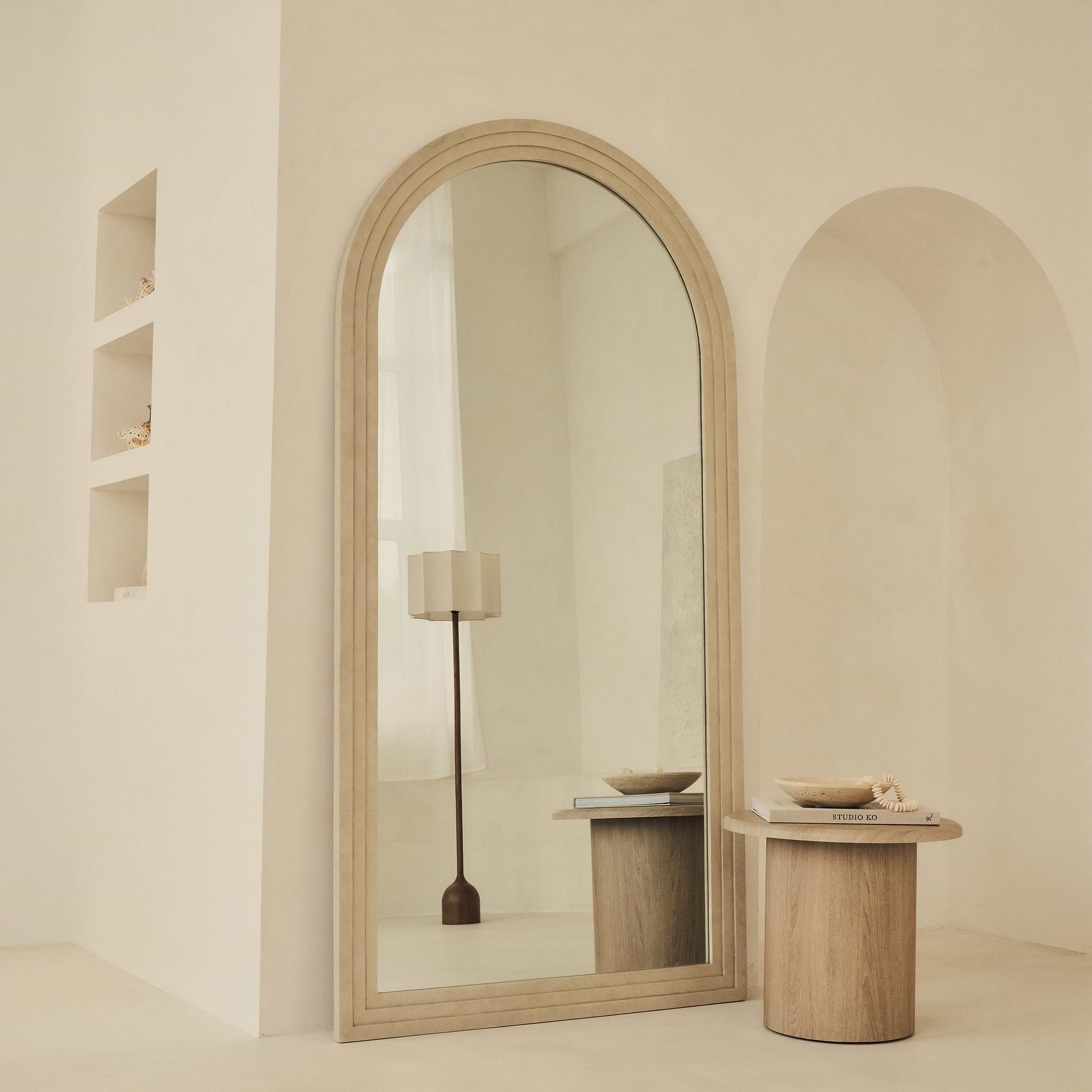 Luciano - Extra Large Full Length Arched Concrete Mirror 200cm x 100cm