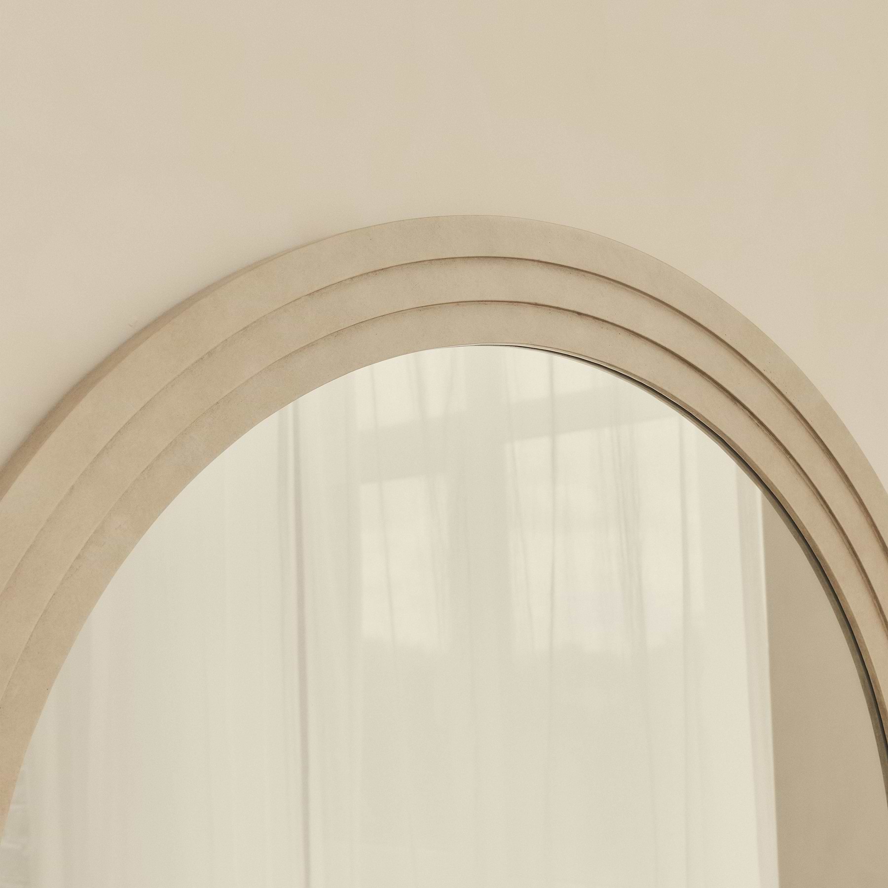 Luciano - Concrete Arched Overmantle Mirror 120cm x 100cm