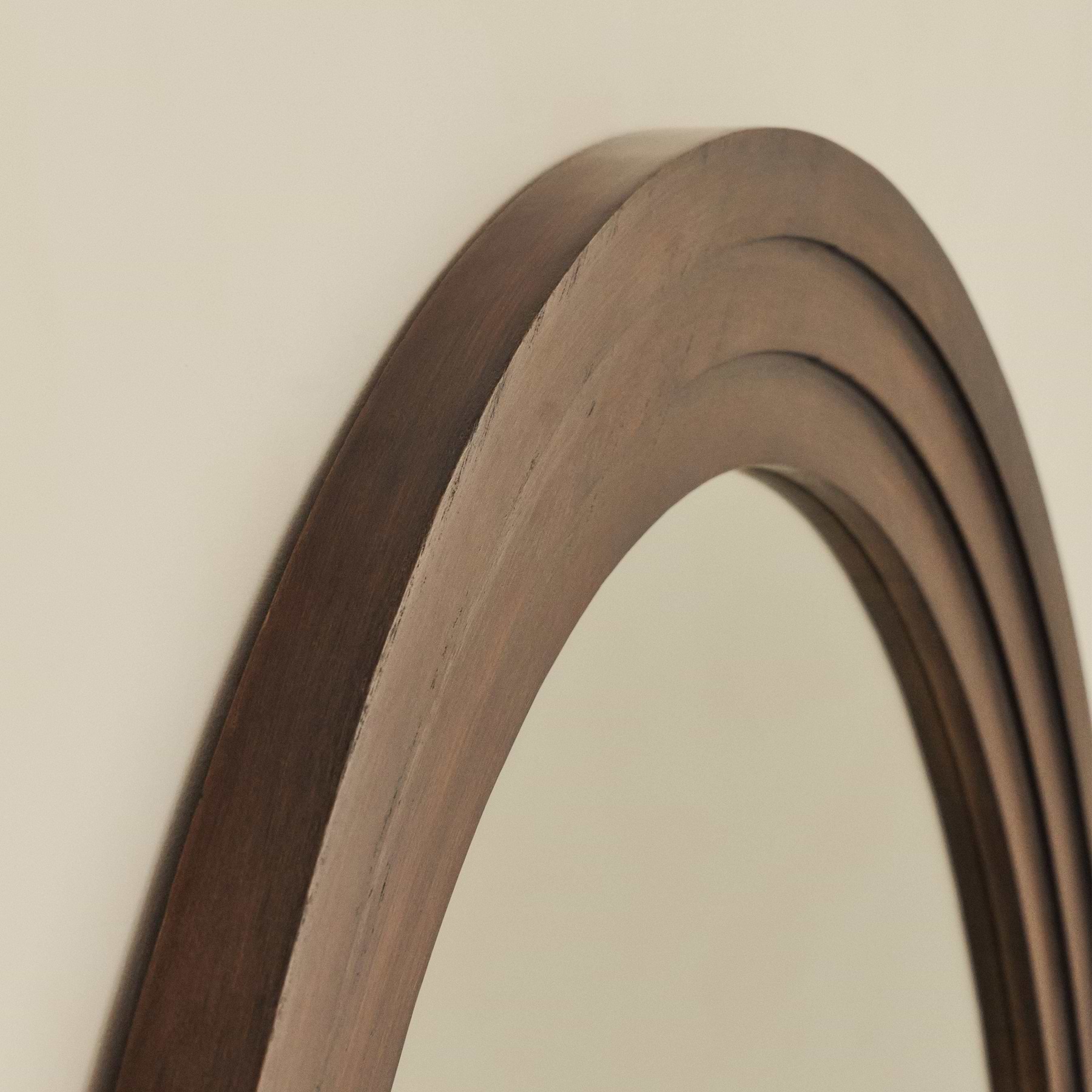 Luciano - Dark Wood Arched Overmantle Mirror 120cm x 100cm