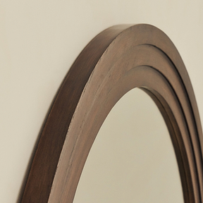 Luciano - Dark Wood Arched Overmantle Mirror 120cm x 100cm