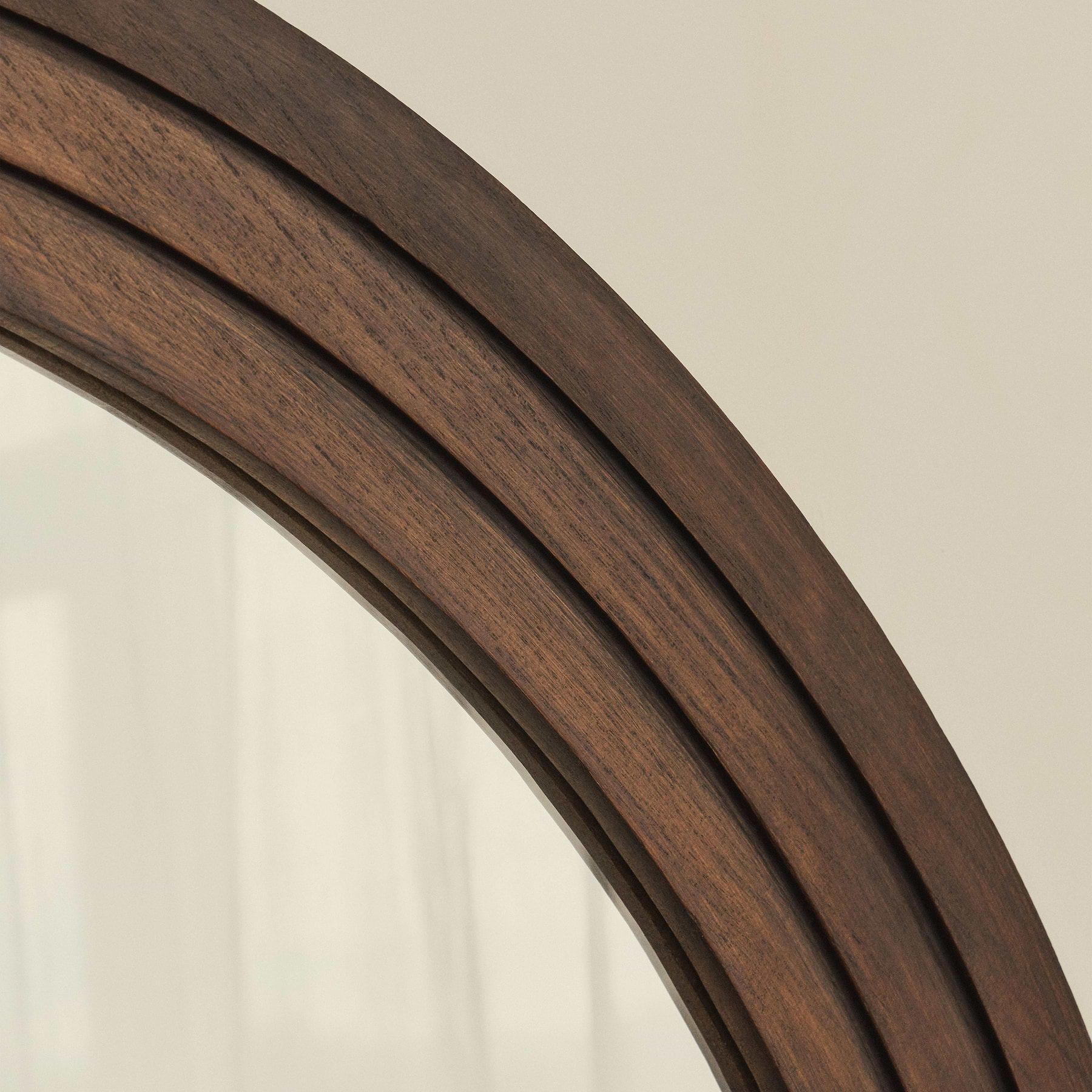 Luciano - Dark Wood Arched Overmantle Mirror 120cm x 100cm