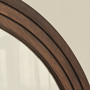 Luciano - Dark Wood Arched Overmantle Mirror 120cm x 100cm