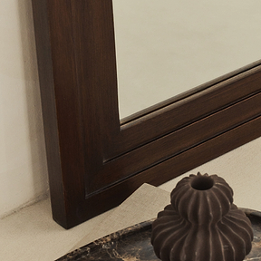 Luciano - Dark Wood Arched Overmantle Mirror 120cm x 100cm