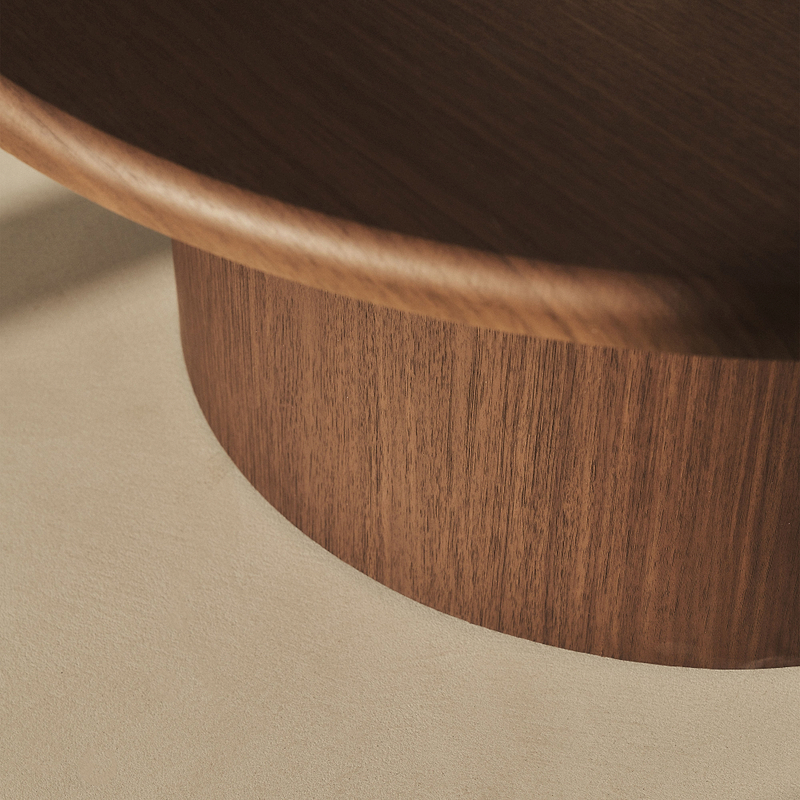 Large Dark Wood Round Wooden Coffee Table - Madison