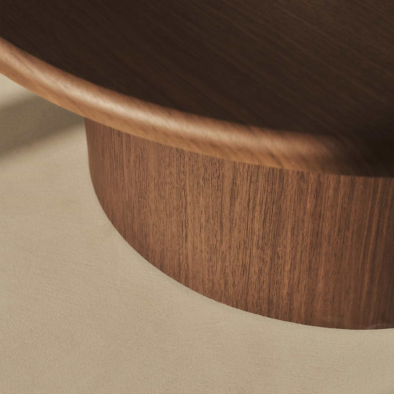 Large Dark Wood Round Wooden Coffee Table - Madison
