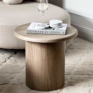 Madison - Washed Wood Round Wooden Side Table