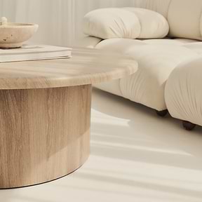 Madison - Large Washed Wood Round Wooden Coffee Table