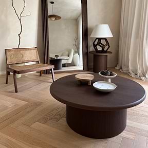 Madison - Large Dark Wood Round Wooden Coffee Table