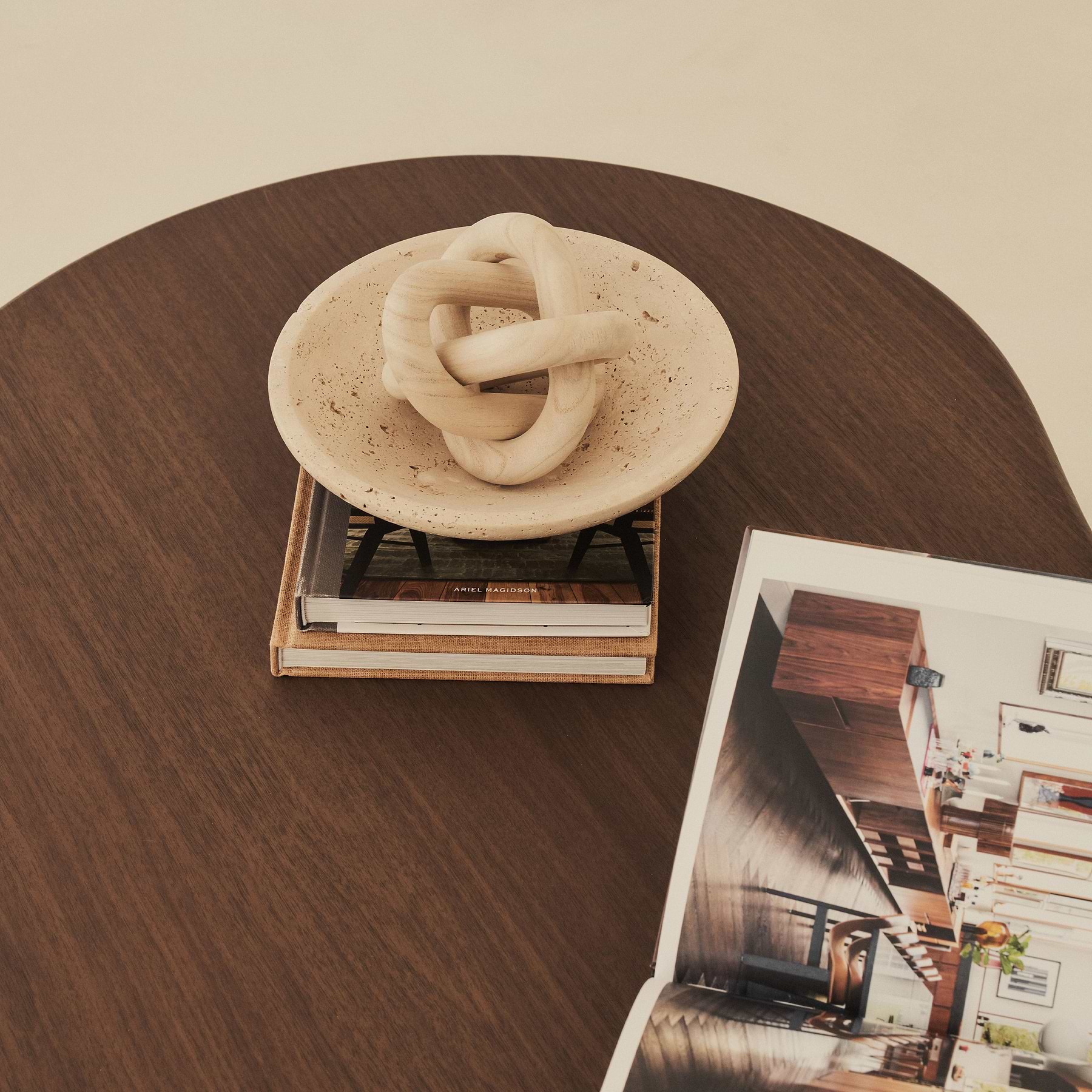 Marbelle - Large Cream Travertine Decorative Bowl