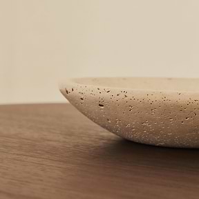 Marbelle - Large Cream Travertine Decorative Bowl
