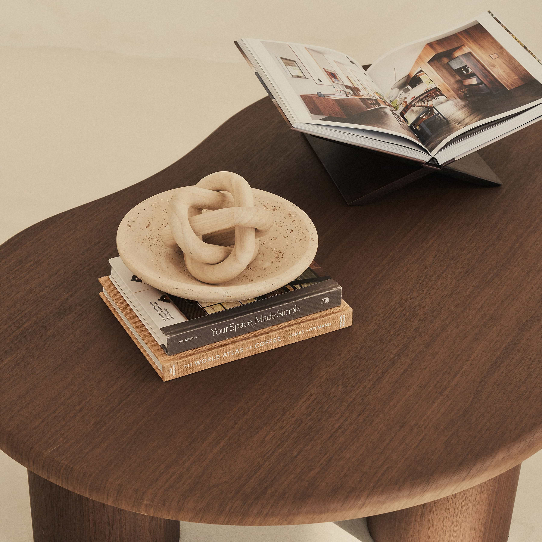 Marbelle - Large Cream Travertine Decorative Bowl