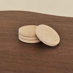 Marbelle - Cream Travertine Coasters Set of 4 Round