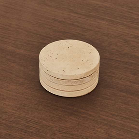 Marbelle - Cream Travertine Coasters Set of 4 Round