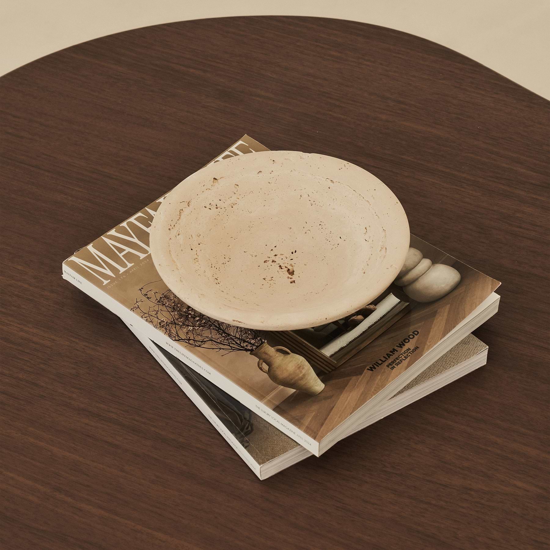 Marbelle - Cream Travertine Decorative Bowl
