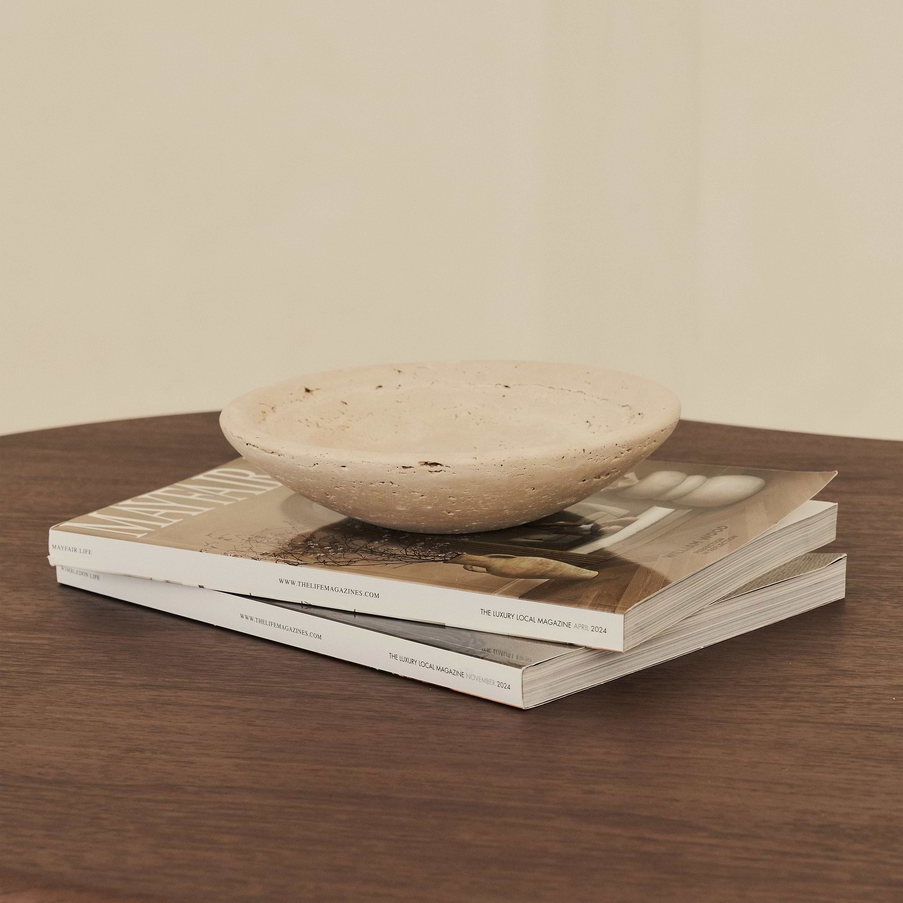 Marbelle - Cream Travertine Decorative Bowl