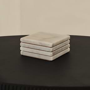 Marbelle - White Marble Coasters Set of 4 Square