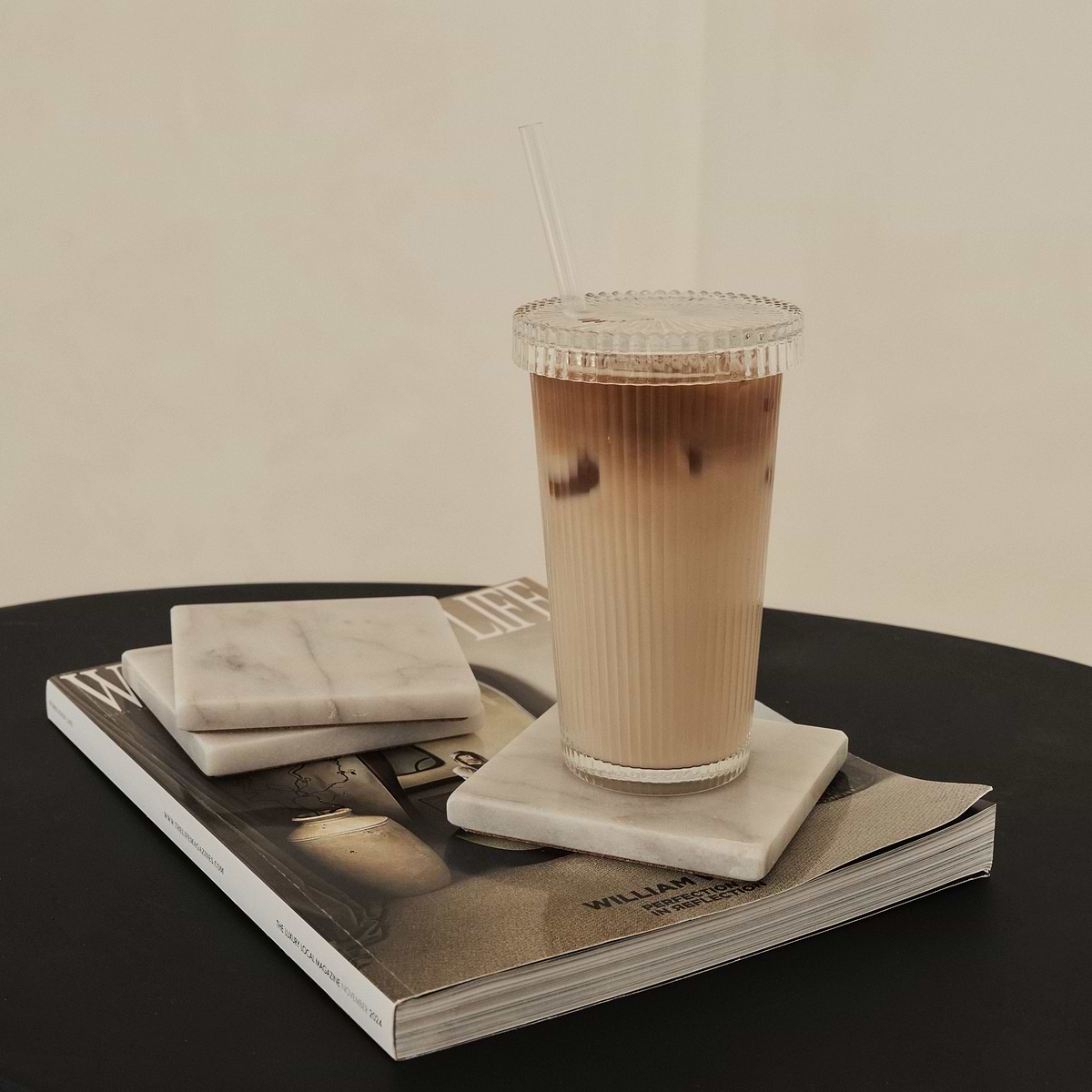 Marbelle - White Marble Coasters Set of 4 Square