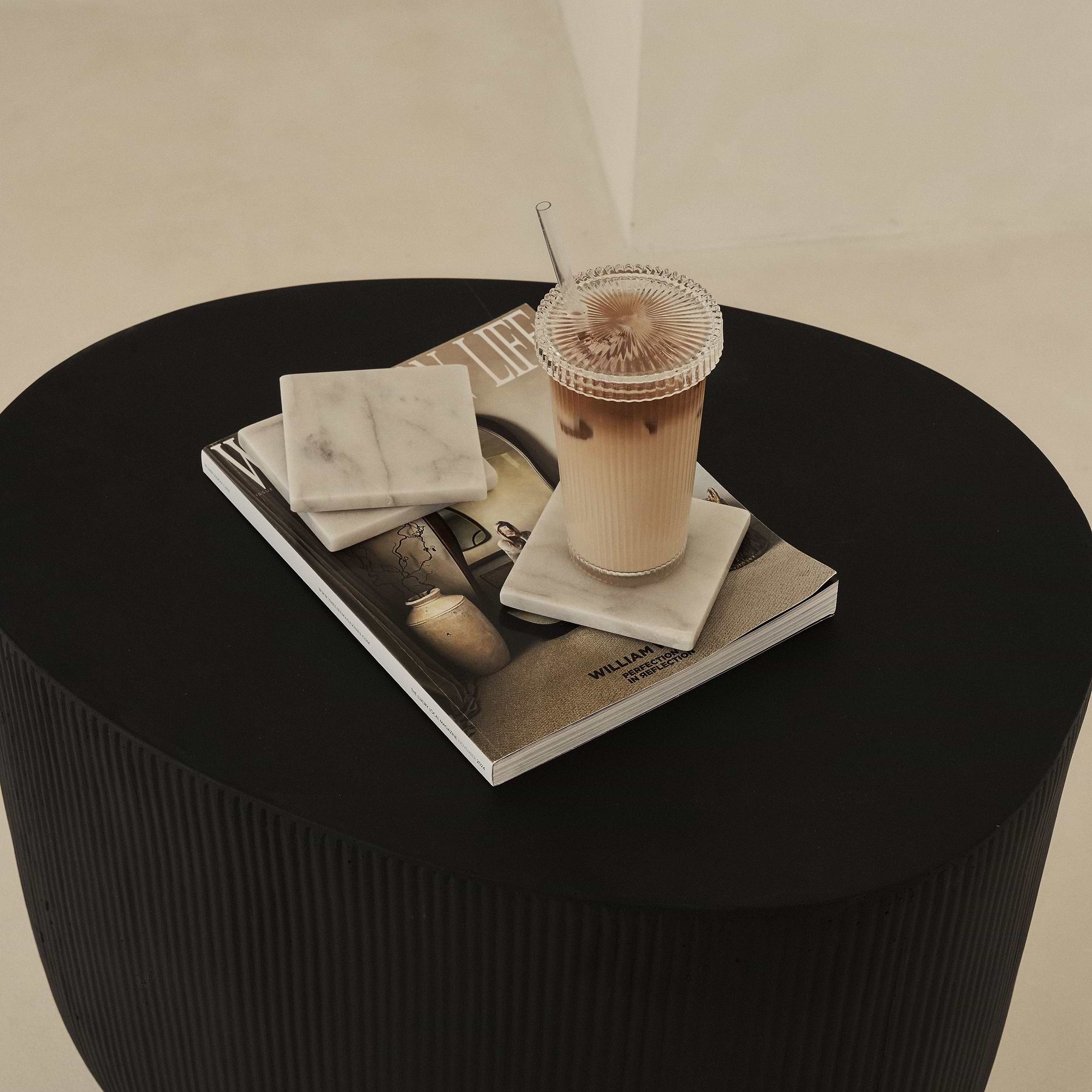 Marbelle - White Marble Coasters Set of 4 Square