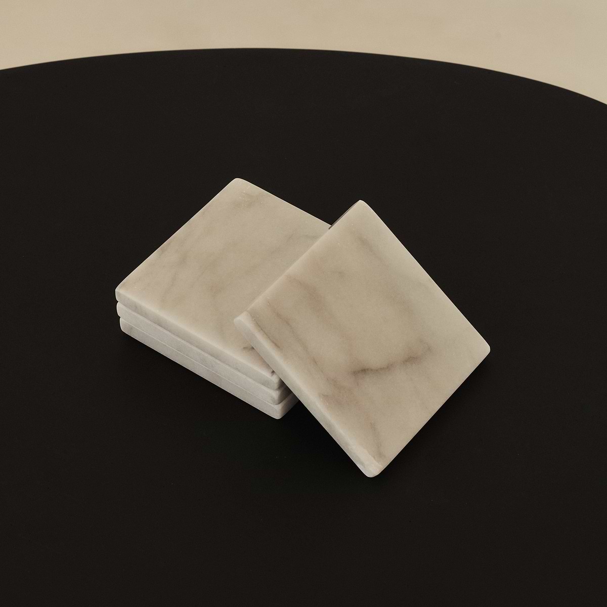 Marbelle - White Marble Coasters Set of 4 Square