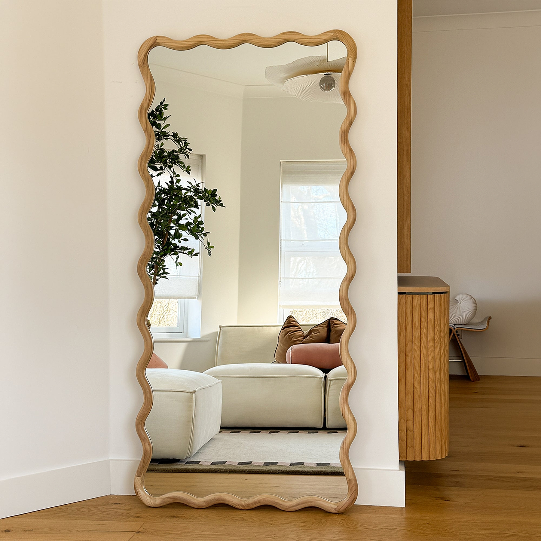 Miroir SAHEL Pleine Longueur · Bois Clair — photo 4