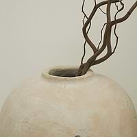 Detail shot of Sand Textured Terracotta Large Vase rim