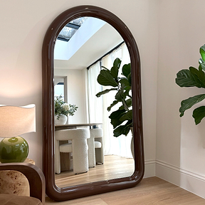 Obsidian - Full Length Arched Chocolate Gloss Extra Large Mirror 200cm x 120cm