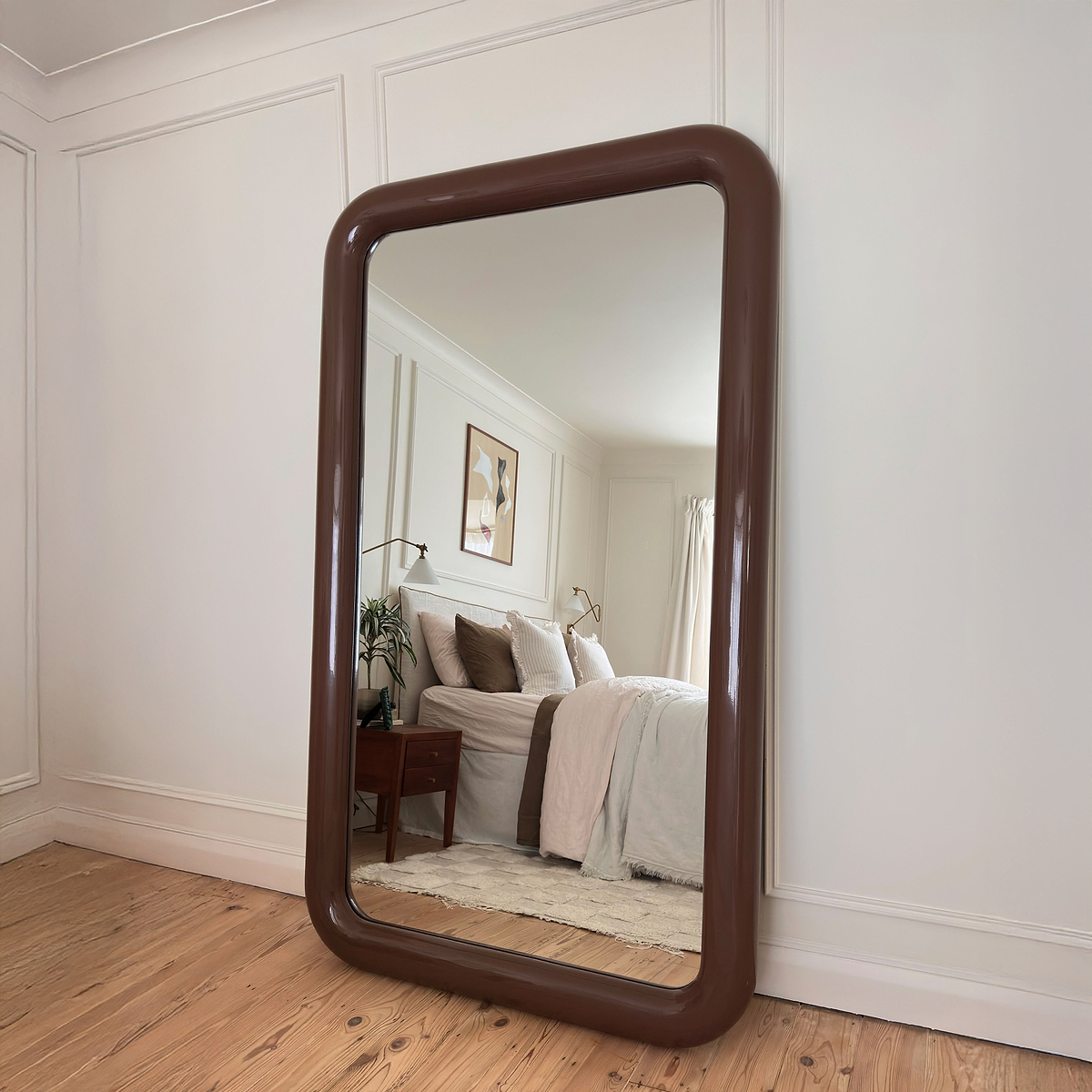 Obsidian - Full Length Rectangular Chocolate Gloss Extra Large Mirror 200cm x 120cm