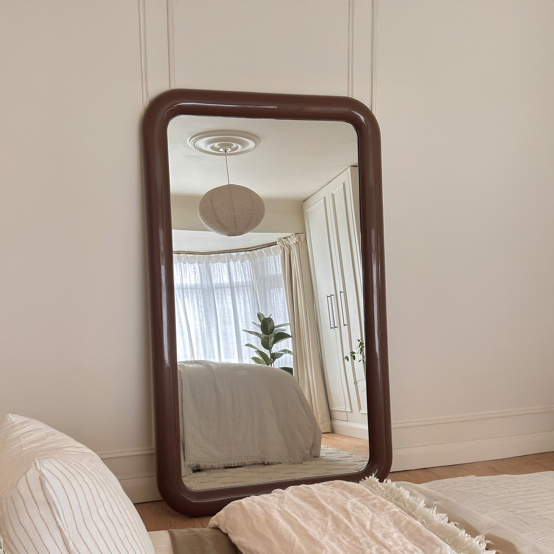 Obsidian - Full Length Rectangular Chocolate Gloss Extra Large Mirror 200cm x 120cm
