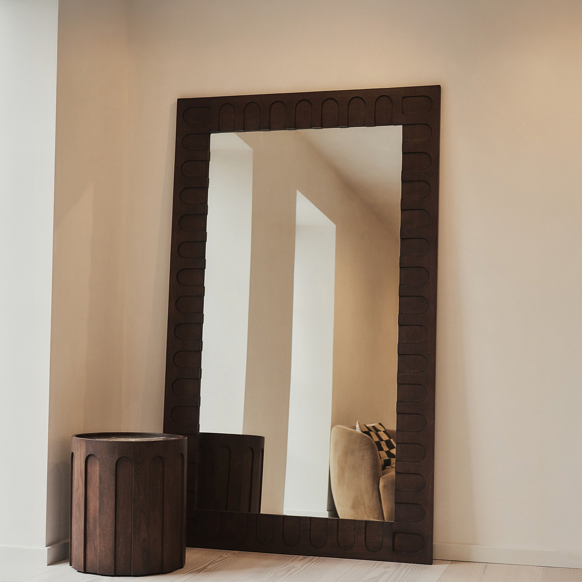 Dark Wood Extra Large Premium Mirror 200cm x 120cm - Valor