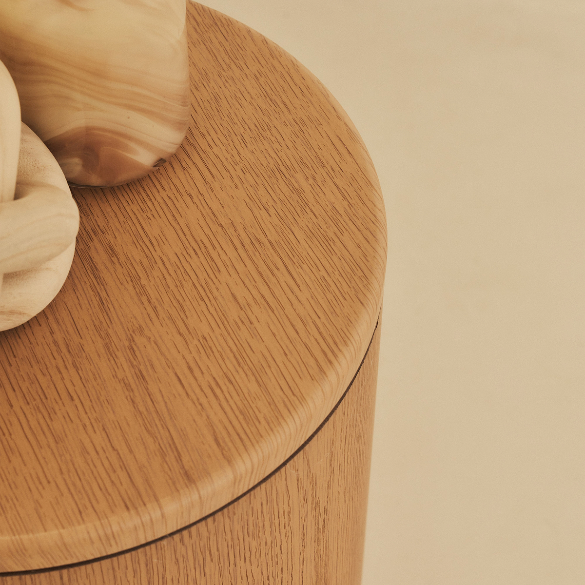 Madison - Light Wood Round Wooden Minimal Pedestal