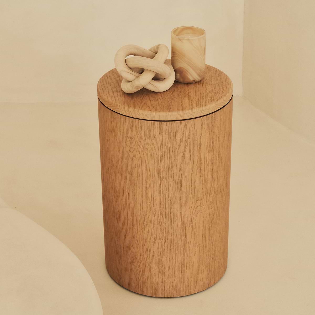 Madison - Light Wood Round Wooden Minimal Pedestal