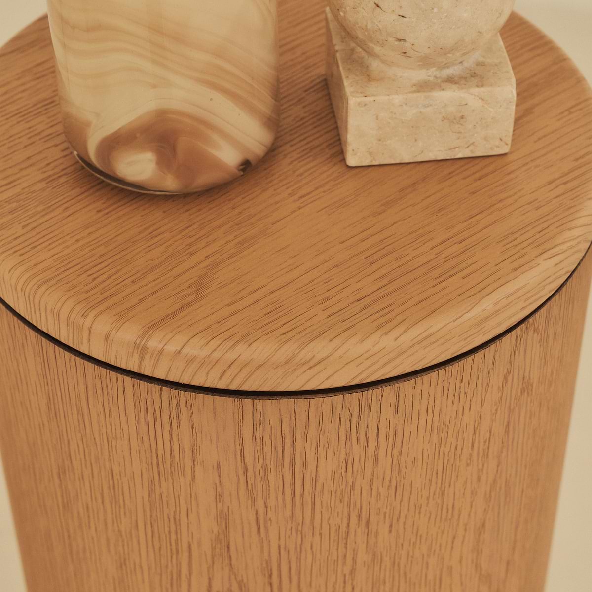 Madison - Light Wood Round Wooden Minimal Pedestal