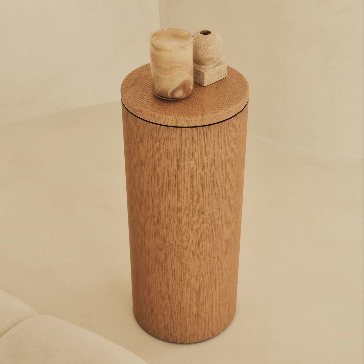 Madison - Light Wood Round Wooden Minimal Plinth
