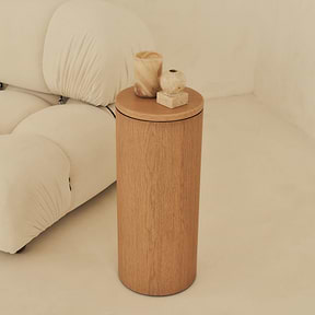Madison - Light Wood Round Wooden Minimal Plinth