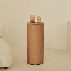 Madison - Light Wood Round Wooden Minimal Plinth