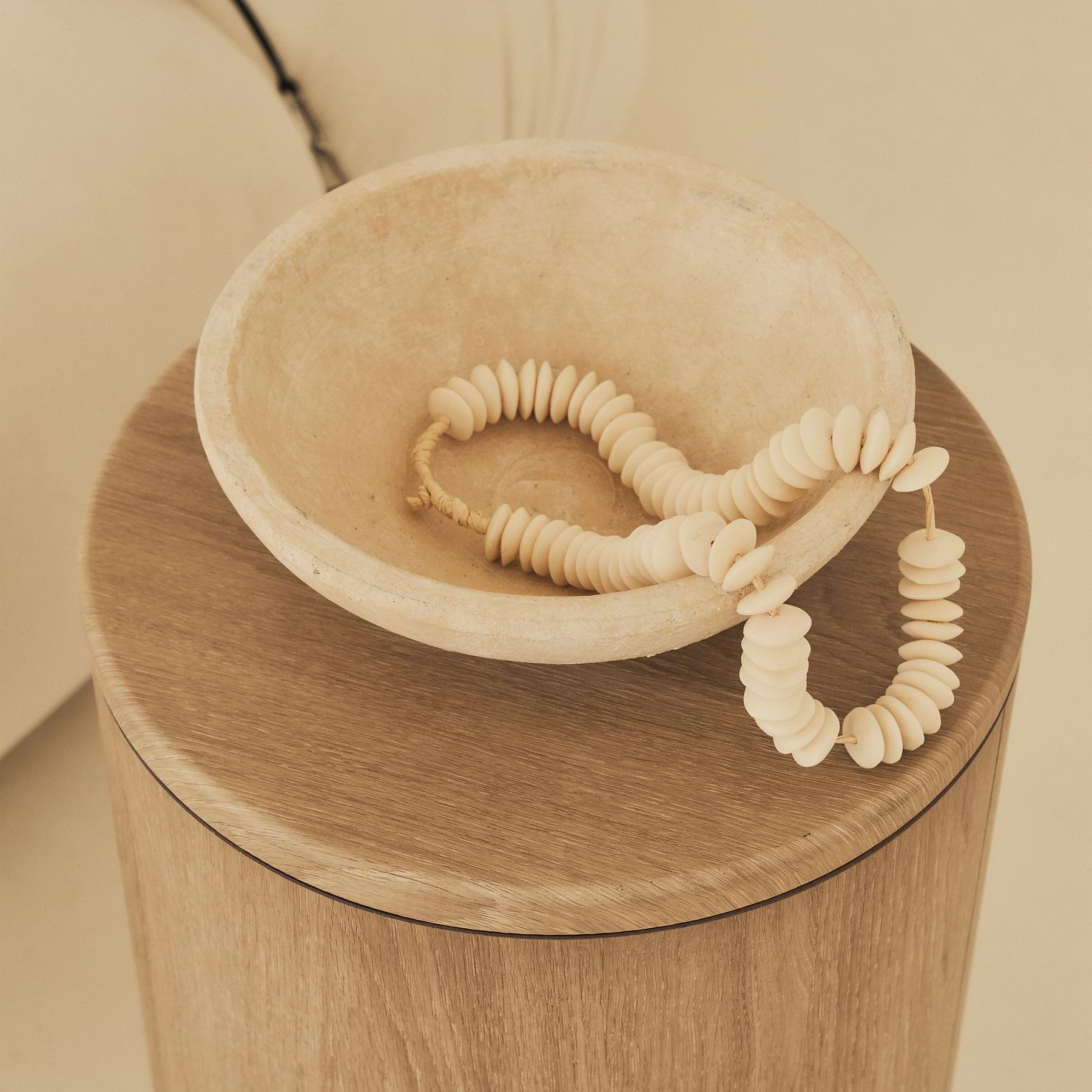 Madison - Washed Wood Round Wooden Minimal Pedestal