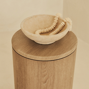 Madison - Washed Wood Round Wooden Minimal Pedestal
