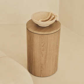 Madison - Washed Wood Round Wooden Minimal Pedestal