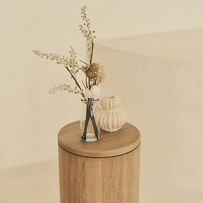 Madison - Washed Wood Round Wooden Minimal Plinth