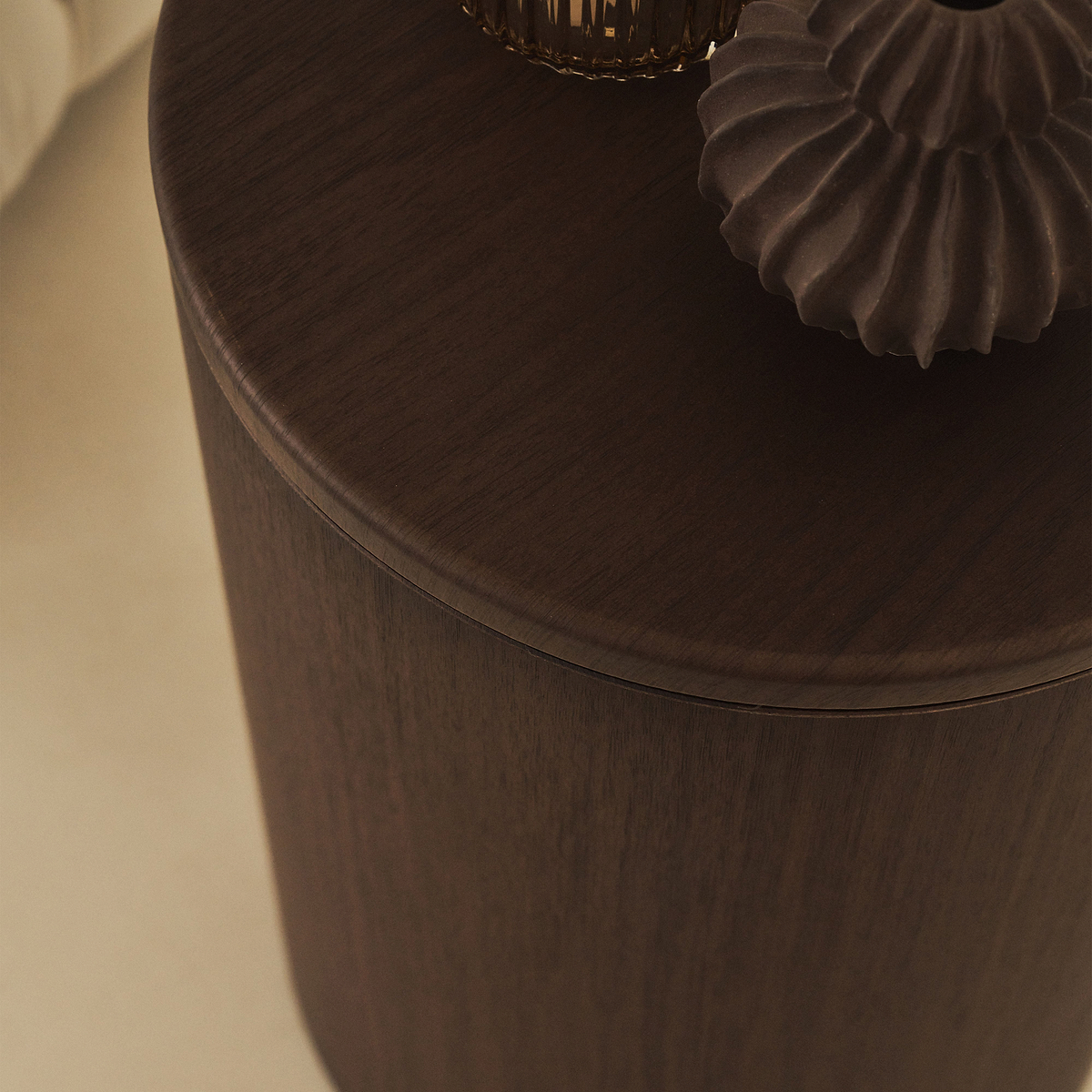 Madison - Dark Wood Round Wooden Minimal Pedestal