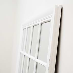 Sasha - White Shabby Chic Full Length Window Mirror 180cm x 100cm