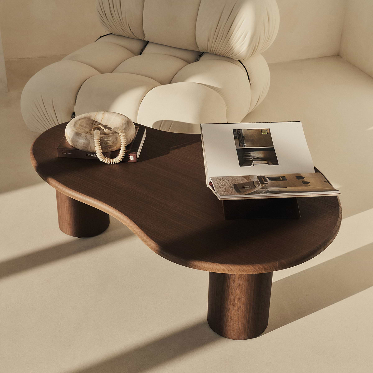 Savanna - Large Dark Wood Irregular Wooden Coffee Table