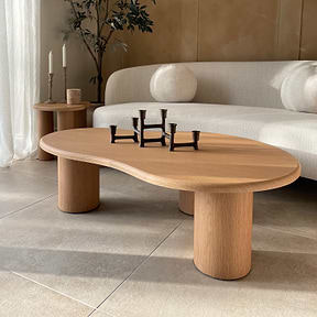 Savanna - Large Light Wood Irregular Wooden Coffee Table
