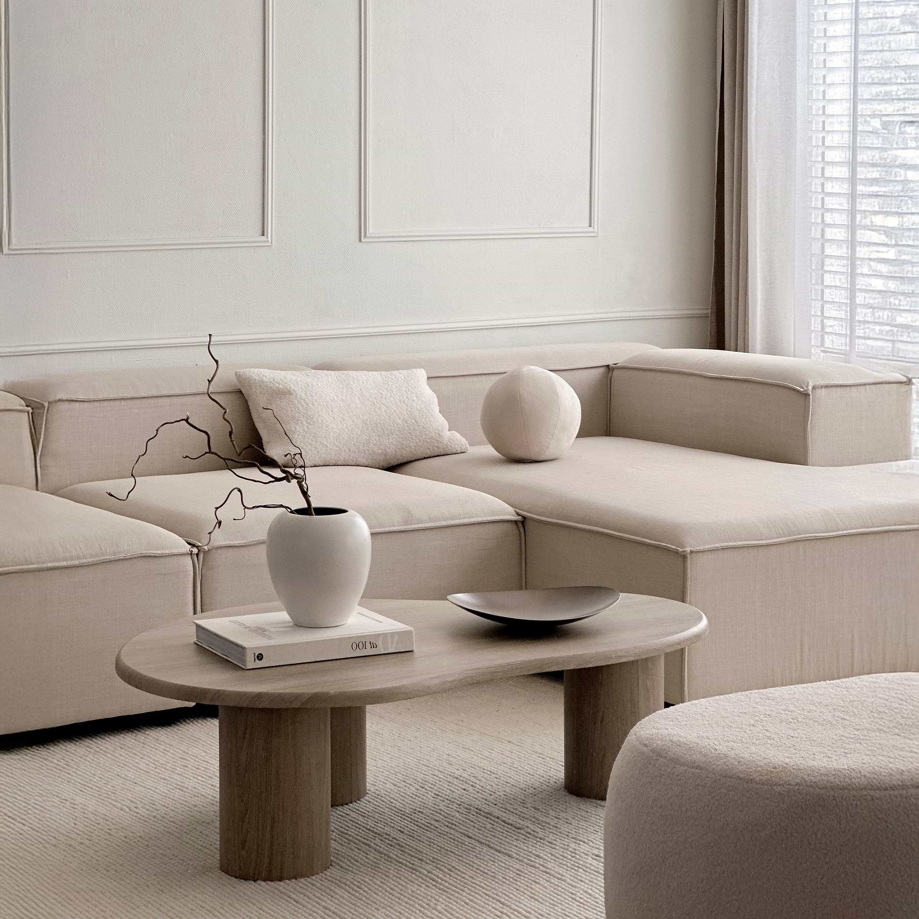 Savanna - Large Washed Wood Irregular Wooden Coffee Table
