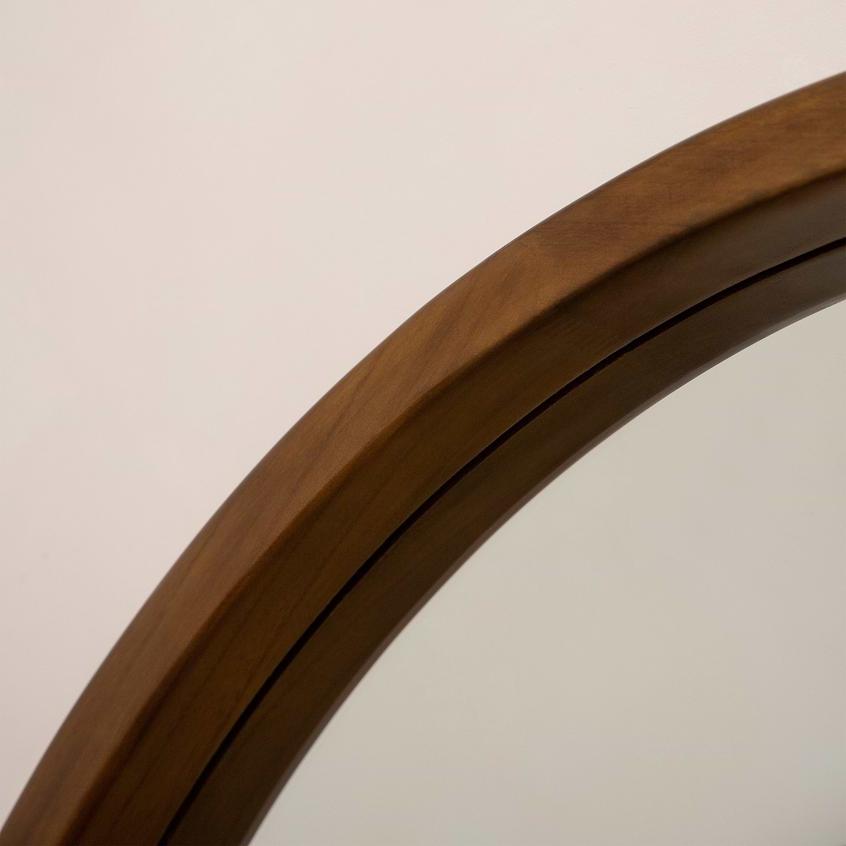 Detail shot of Full Length Extra Large Arched Walnut Mirror arched frame design