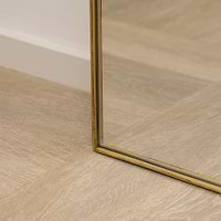 Detail shot of Full Length Gold Arched Large Metal Mirror corner